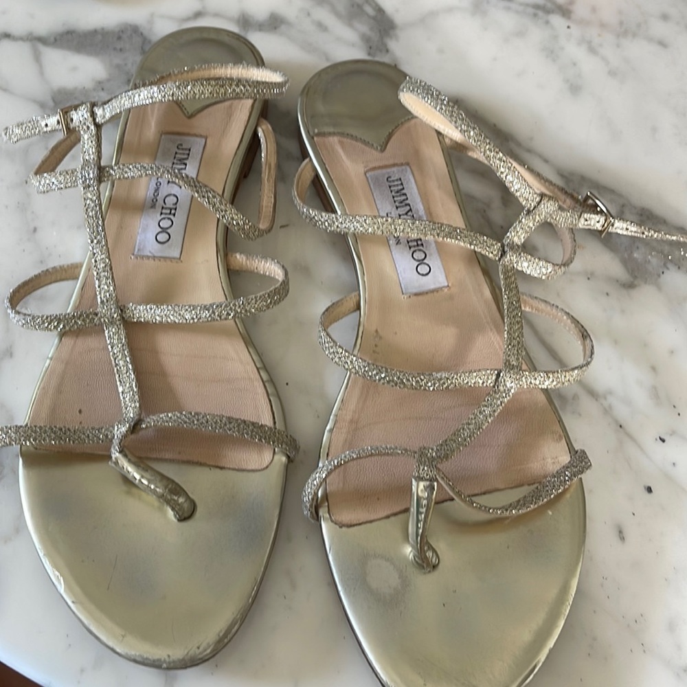 Jimmy Choo Gold Sandals